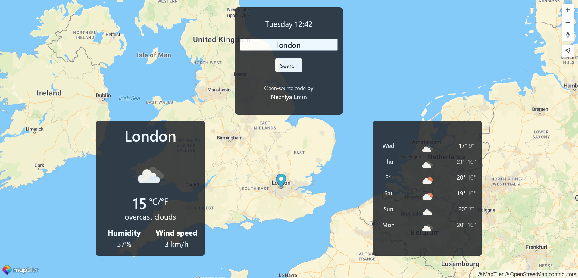 image of webpage about weather prediction